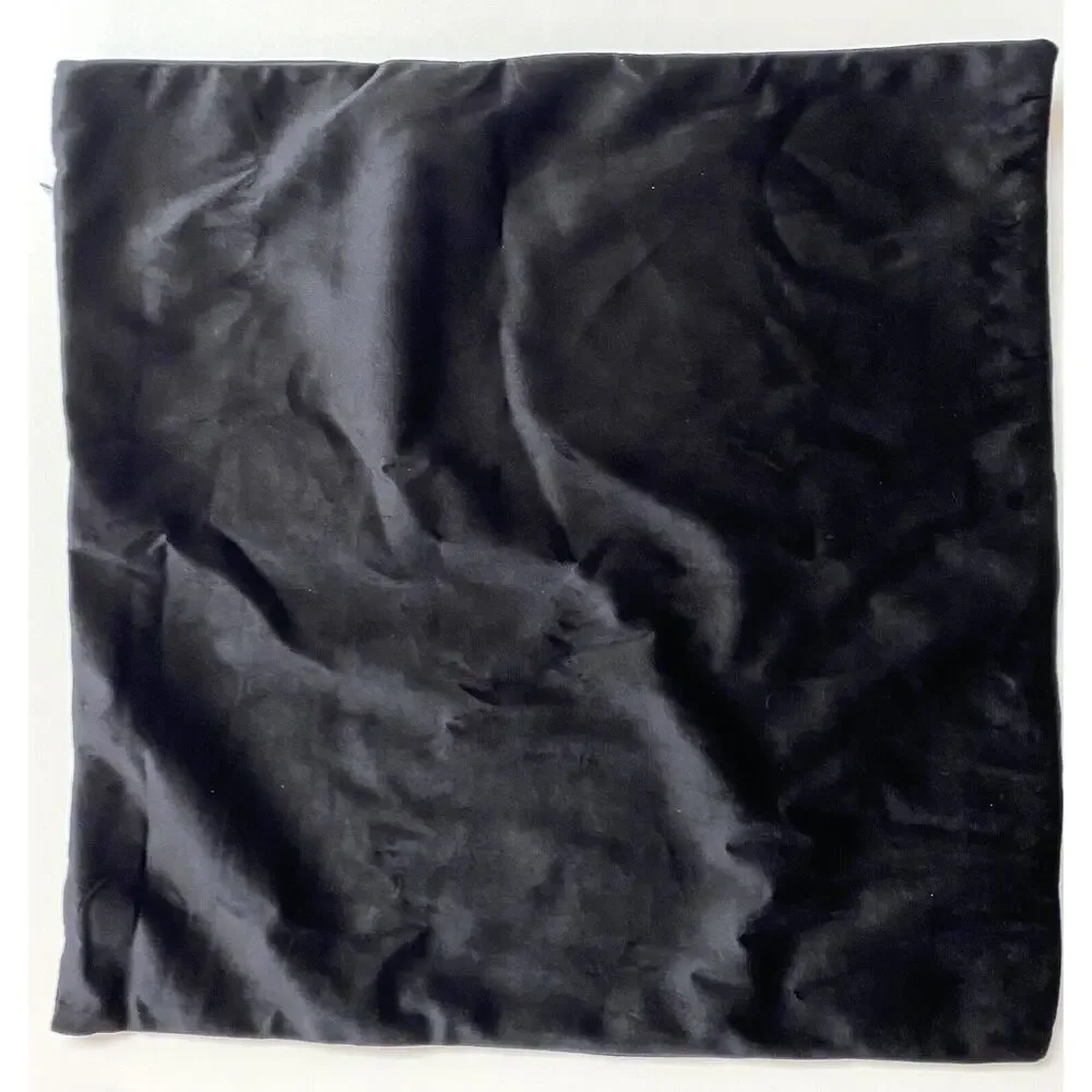 Set of 2 Black velvet pillow covers Couch Throw Pillow 18 x 18 New